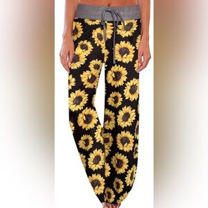 2x Sunflower print lounge/ pajama pants